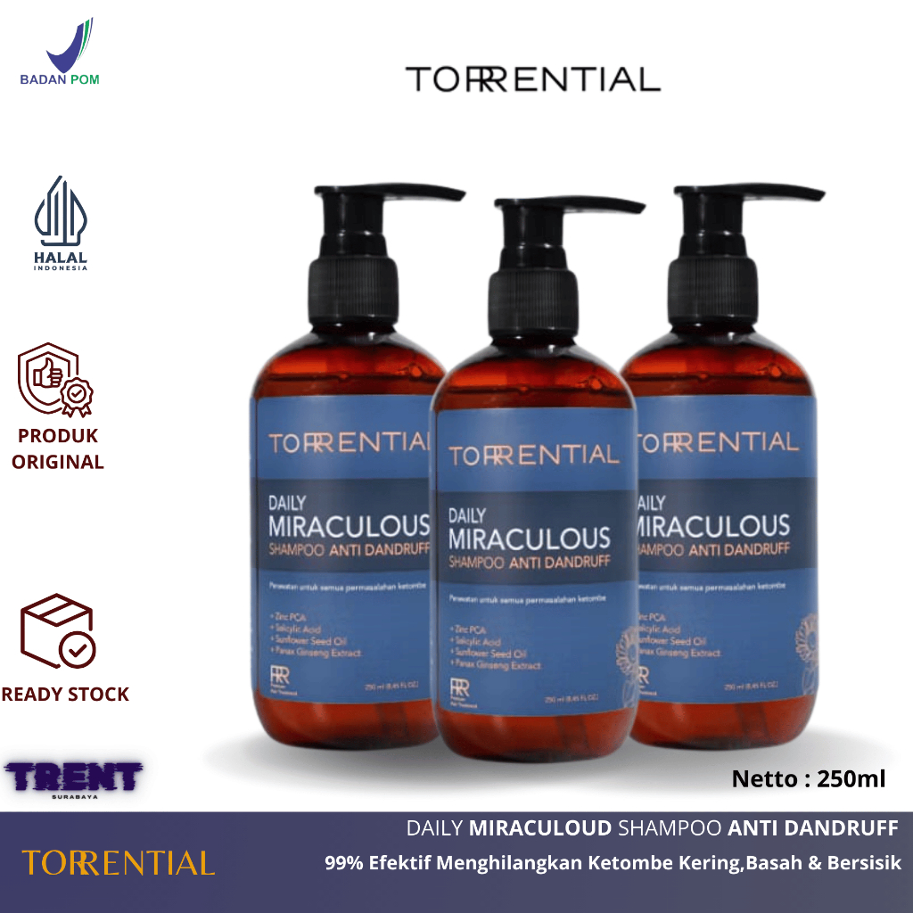 Jual TORRENTIAL Shampoo Anti Ketombe - Daily Miraculous Shampoo Efektif