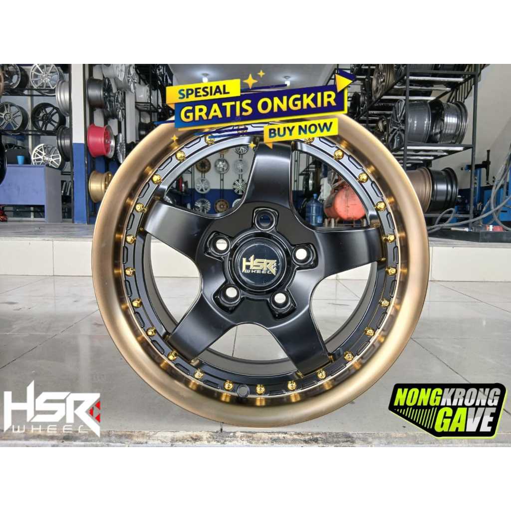 Jual Velg racing hsr type bob r15 lebar6,5 pcd5x114,3 et42 color bk/brz ...