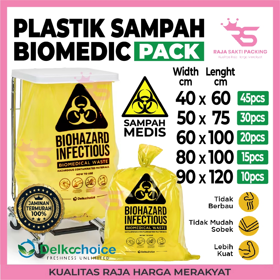 Jual Kantong Plastik Sampah Infeksius PE Kuning BioHazzard Plastik ...