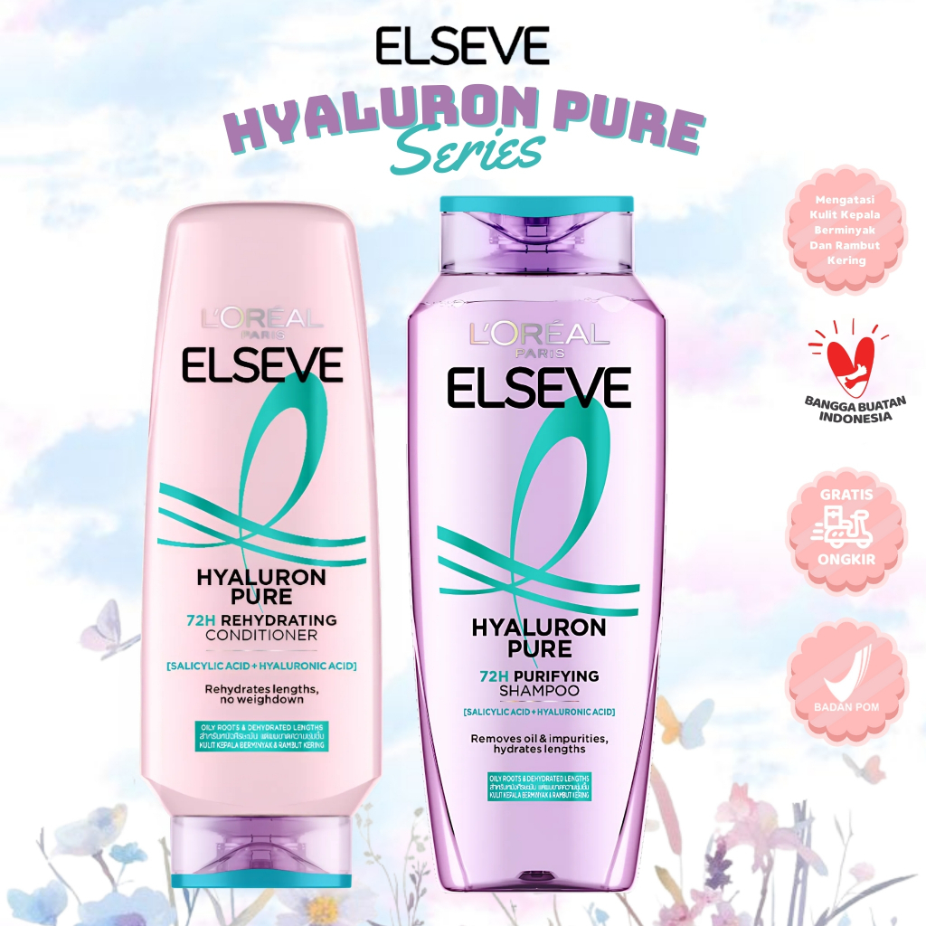 Jual LOREAL PARIS ELSEVE Hyaluron Pure Shampoo 280ml & Conditioner ...
