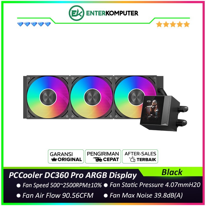 Jual PCCooler DC360 Pro ARGB Display Black 2.4