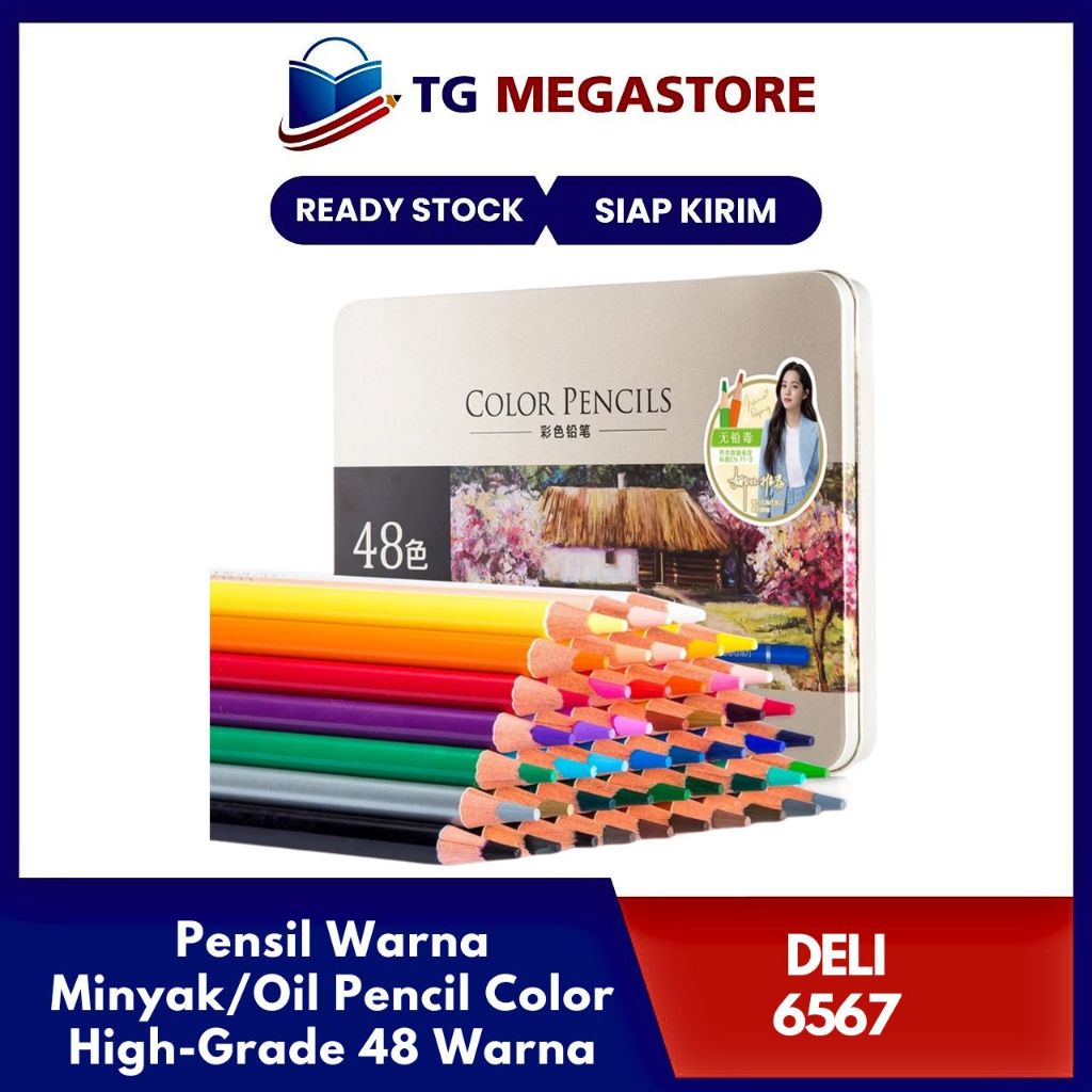 Jual Deli Pensil Warna Minyak/Oil Pencil Color High-Grade 48 Warna ...