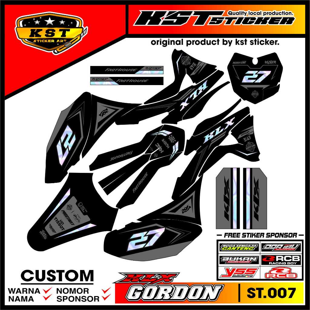 Jual DECAL KLX GORDONS SUPER GLOSSY PREMIUM FULL BODY DESAIN RACING ST ...