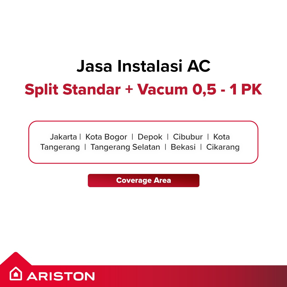 [JABODETABEK ONLY] Jasa Pasang AC + Paket Material Ariston AC KIOS 0,5 - 1 PK Wajib Beli Unit AC Ariston