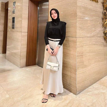 Satin Long Skirt Rok Satin Panjang S Sampai 3XL