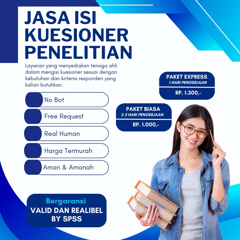 Jual Jasa Isi Kuesioner Valid dan Realibel Spss/Kuisioner cari ...