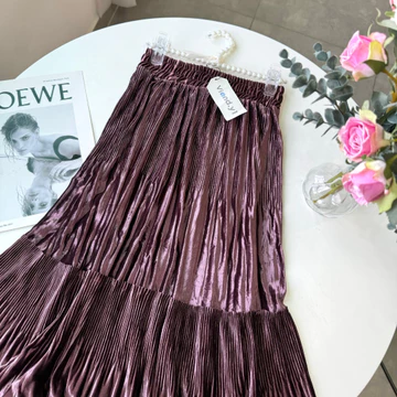 Rok Plisket Premium Rok Plisket Payung Basic Wanita Panjang Long Skirt
