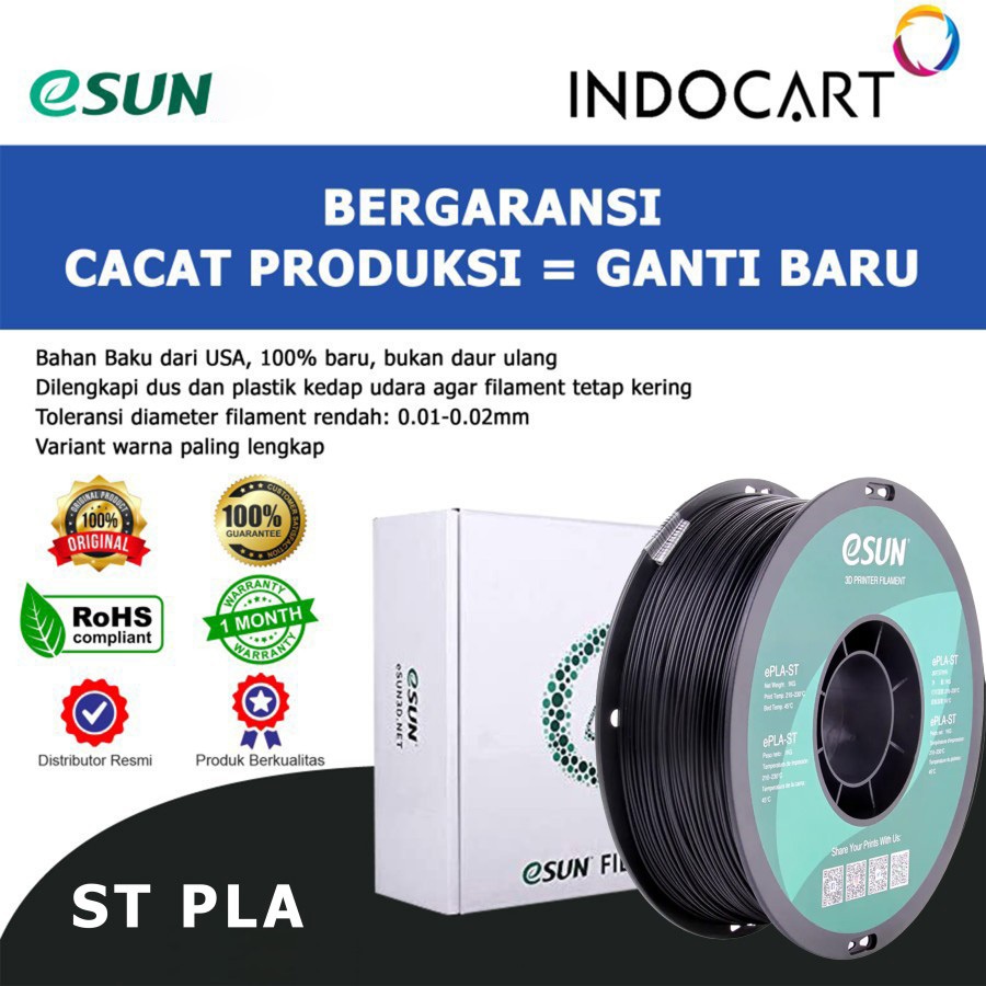 Jual IndoCart 3D Printer Filament eSUN ST PLA Tough with High Impact ...