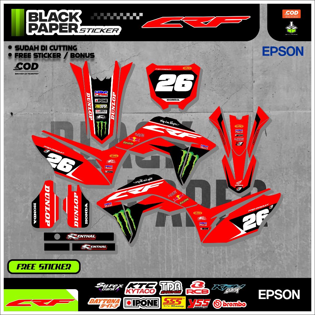 Jual Striping MOTOR CRF 15 L MOTIF SIMPEL ( H36 ) | Shopee Indonesia