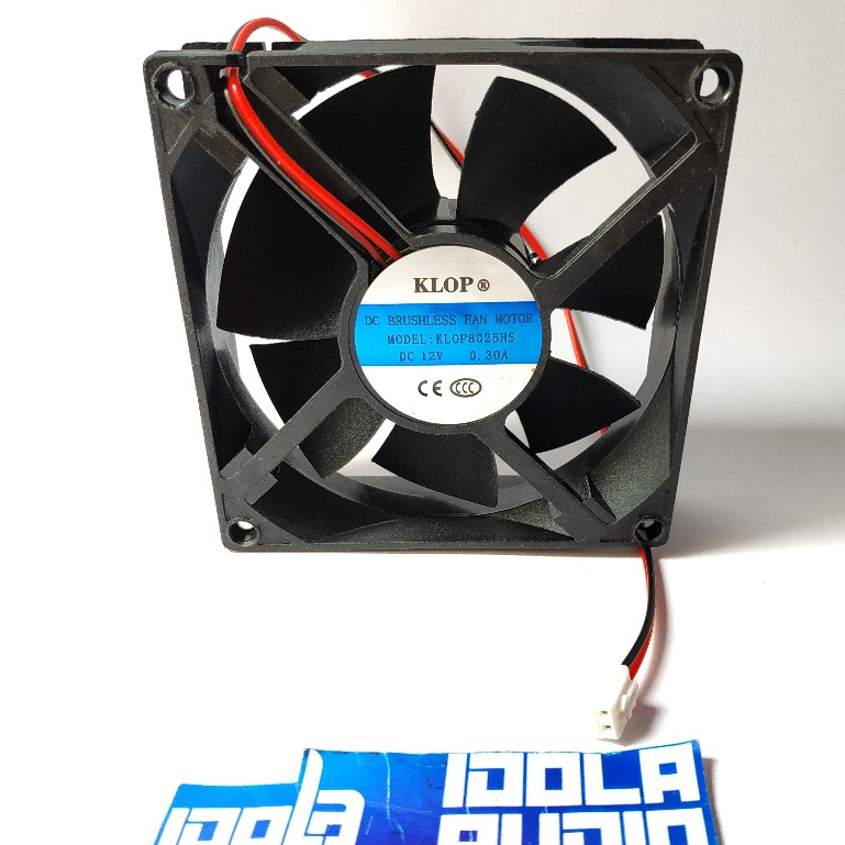 Jual Fan DC 8x8 12 Volt Merek KLOP / 8025 HS | Shopee Indonesia