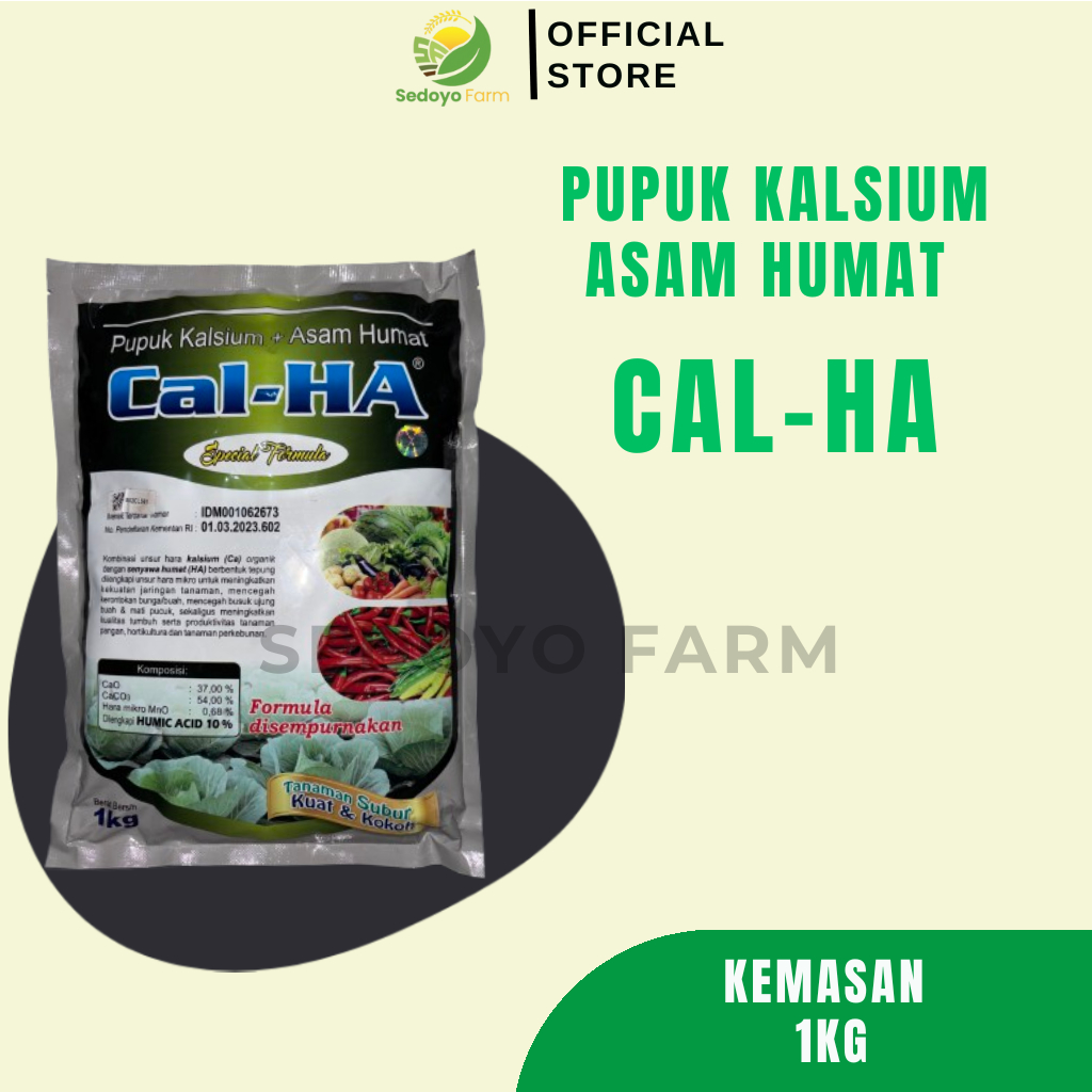 Jual Cal-HA Pupuk Kalsium+Asam Humat KEMASAN ASLI PABRIK 1 kg | Shopee ...