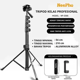 Neepho 2588 Tripod Multifungsi Photography Kamera Cellphone DSLR Aluminium Holder Accessories