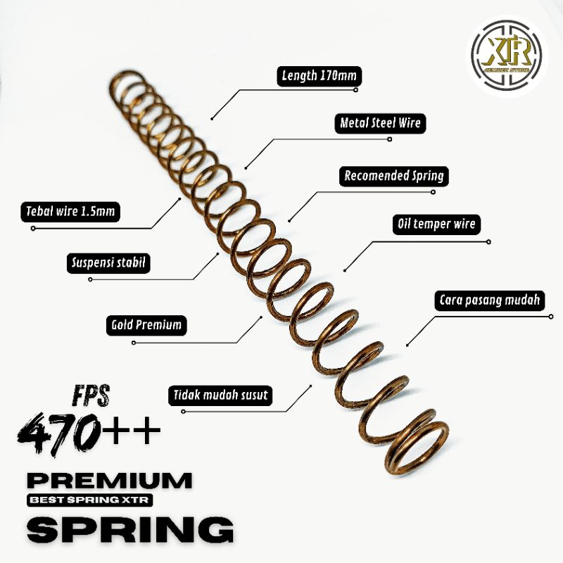Jual Spring upgrade 47 Gold Premium Per pegas piston OD 15mm 17cm ...