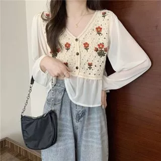 Puffy Blouse Korea Crop Blouse Import Premium BISA