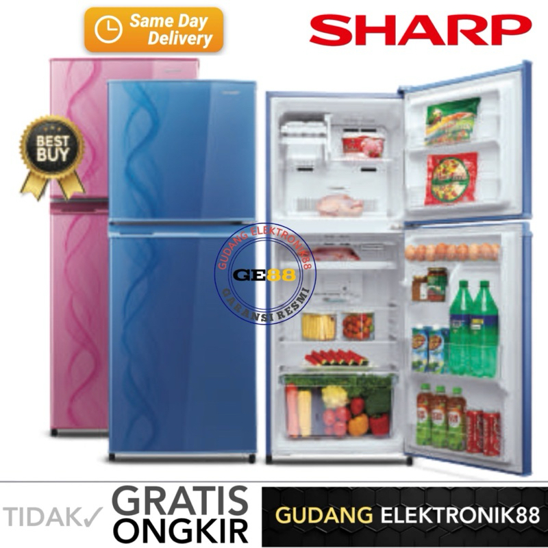 Jual Kulkas Sharp 2 Pintu SJ-237ND-AP/AB 205L SJ-197ND-VB2/VP2 172L ...