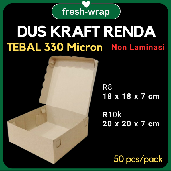 Jual Nasi Box Kraft Renda R8 dan R10k TEBAL 330 Gsm | Shopee Indonesia