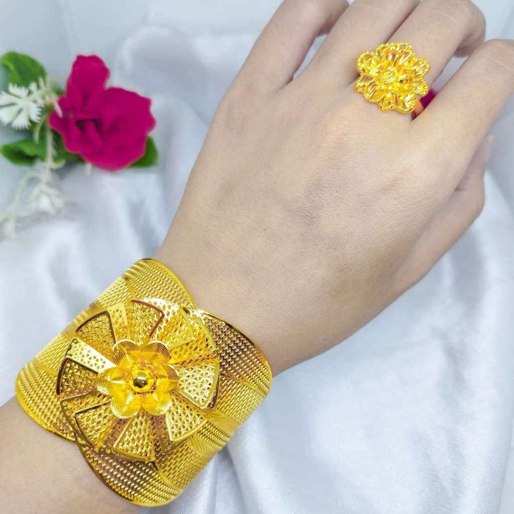 Jual Perhiasan Gelang Tangan Free Cincin Lapis Emas Bunga Gelang ...
