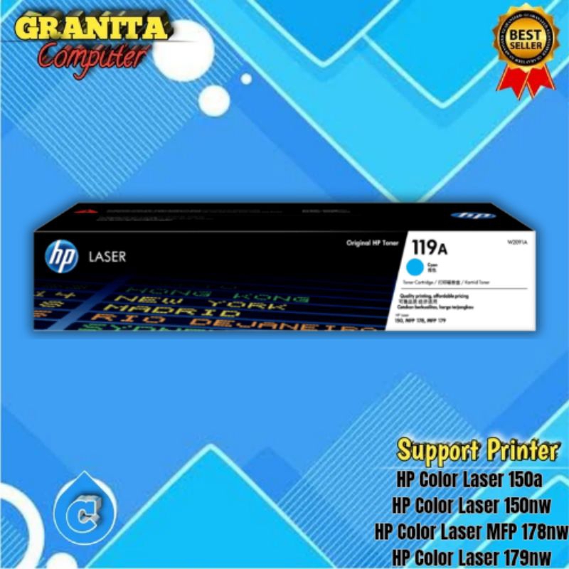 Jual Toner HP 119A Cyan Original W2091A | Shopee Indonesia