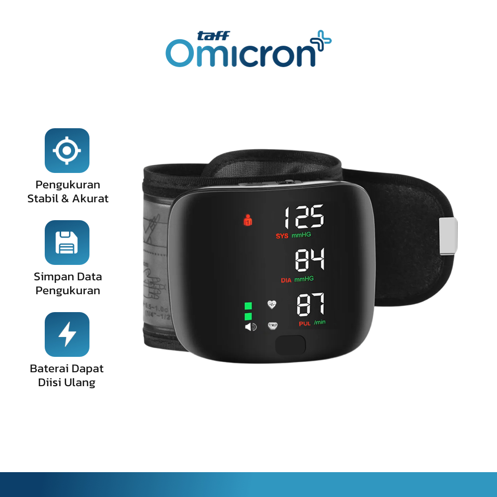 TaffOmicron Tensimeter Digital Tekanan Darah Pergelangan B Indonesia - A01