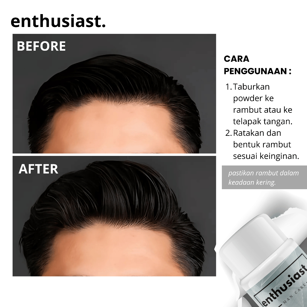 Jual ENTHUSIAST New Varian Hair Styling Powder Pria 15gr | man care ...