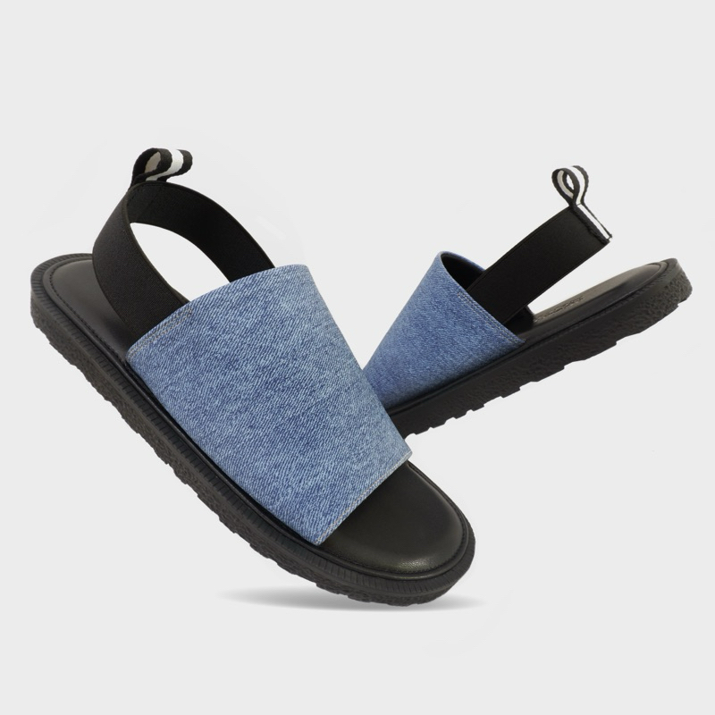 Discreet Project - Sepatu Sandal Slingback Tali Belakang Wanita Khaki Blue Grey Est 025