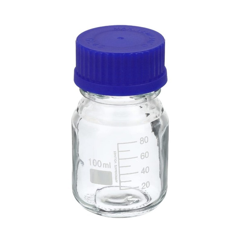 Jual 100 Ml Botol Kaca Reagen Sample Botol Botol Lab Tutup Biru Reagent ...