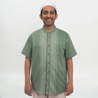 M231 Kemeja Pria Koko Pendek Hijau 0812A