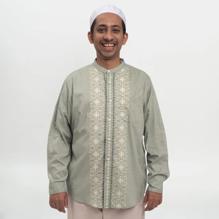 M231 Kemeja Pria Koko Panjang Hijau 0879A