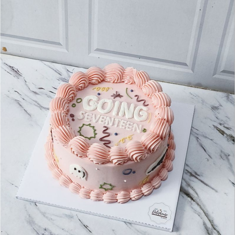 Jual BISA DADAKAN (H-1) Korean cake 15cm custom desain aesthetic free ...