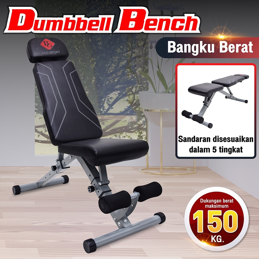 Jual HTD SPORT Kursi Gym Adjustable Folding Fitness Bench Dumbbell ...