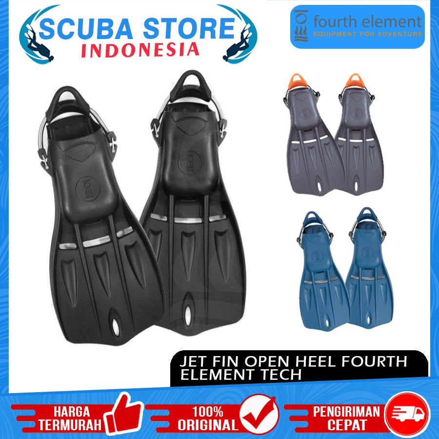 Jual Jet Fin Open Heel Fourth Element Tech Spring Strap Fins Technical ...