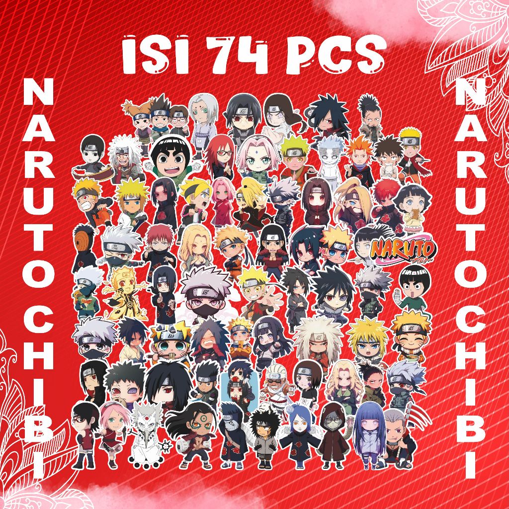 Jual Stiker Anime Naruto Chibi 74 PCS – Premium, Waterproof, Die-Cut ...