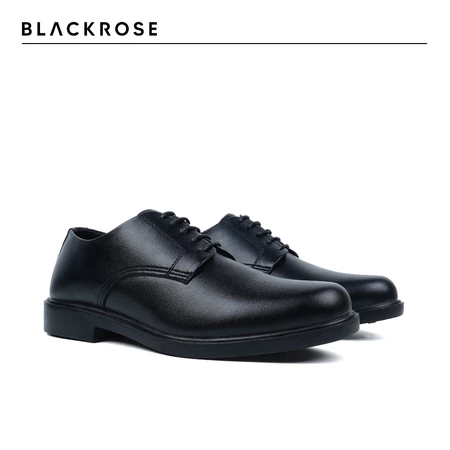 RK005 BLACKROSE Sepatu Pria Classic Derby Shoes Hitam Black Pantofel Formal Men Shoes