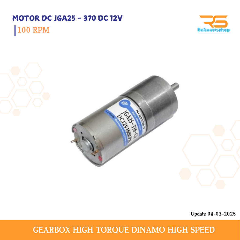 Jual MOTOR DC JGA25 - 370 DC 12V GEARBOX HIGH TORQUE DINAMO HIGH SPEED ...