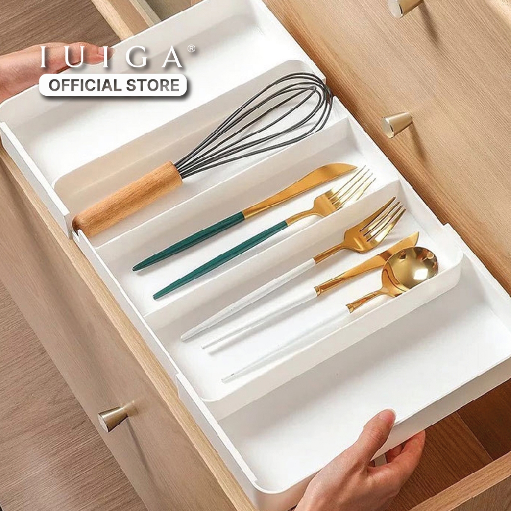 Jual IUIGA Retractable Utensil Organizer Tray - Tempat Organizer Rak ...