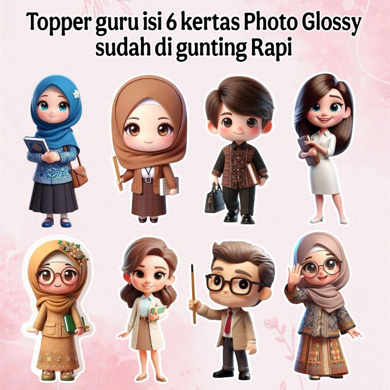 Jual Topper guru isi 6 hiasan buket | Shopee Indonesia