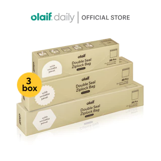 [Bundle 3] Olaif Daily Double Seal Ziplock Bag - Semua Ukuran - Plastik Klip / Plastik Makanan perlengkapan