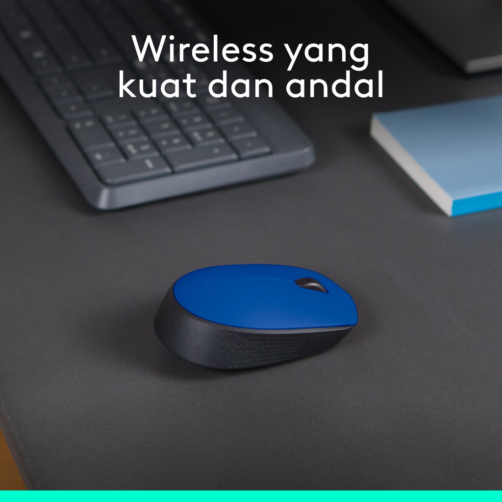 Logitech M171 Mouse Wireless untuk Windows, Mac, ChromeOS - Blue (3)