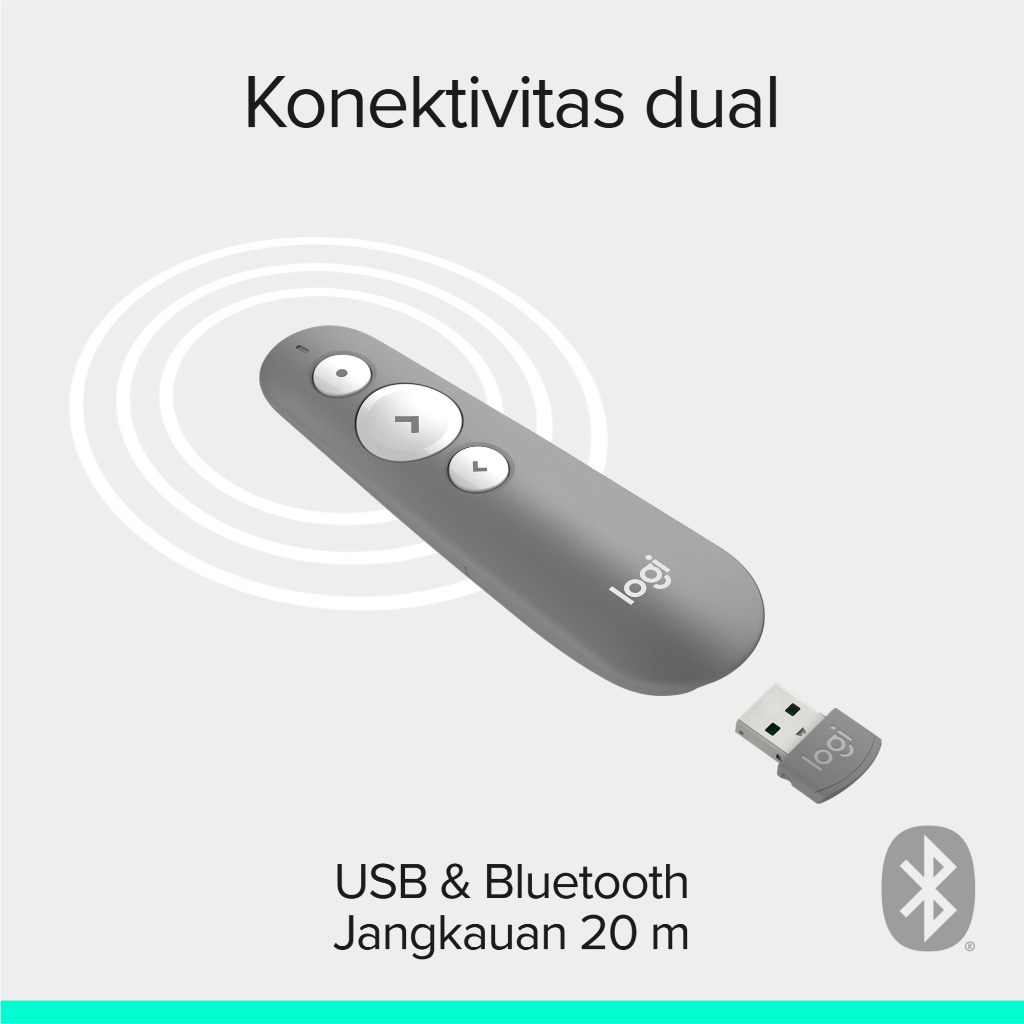 Logitech R500s Remote Pointer Presenter Wireless / Bluetooth dengan Laser Merah (5)