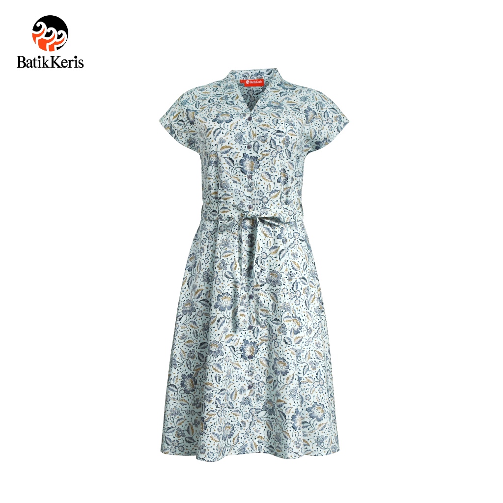 Jual Batik Keris Dress Batik Lengan Setali Motif Arum Puspa | Shopee ...