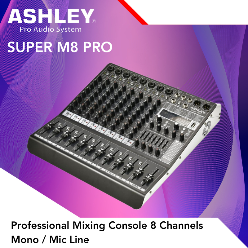 Jual Mixer Ashley Super M8 Pro Super M8Pro Super M8-Pro 8 channel ...