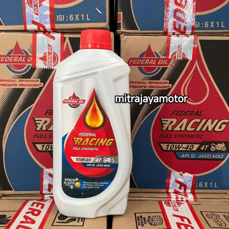 Jual Oli Federal Racing 1Liter 10W-40 4T Full Synthetic | Shopee Indonesia