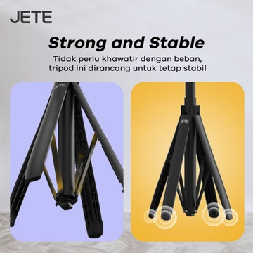 Tripod Handphone Konten Bluetooth JETE H15 1 8m With Lighting And Remote Garansi 2Tahun