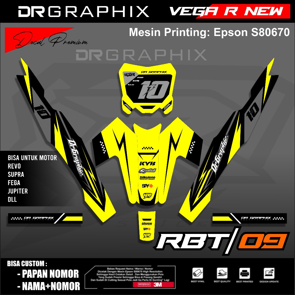 Jual RBT09 - STICKER SRIPING YAMAHA VEGA R NEW MOTOR RBT/GTX BEBEK ...