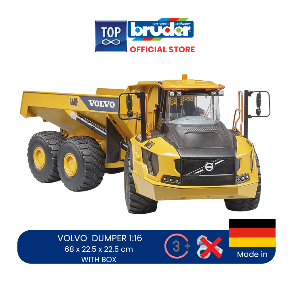 bruder 02455 - Volvo A60H Dumper - 1:16 Vehículos, Vehículo de construcción, Obra, Volquete, Toy