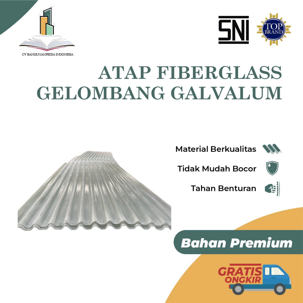 Jual ATAP FIBERGLASS GELOMBANG GALVALUM/RATA TRANSPARAN BENING TERMURAH ...