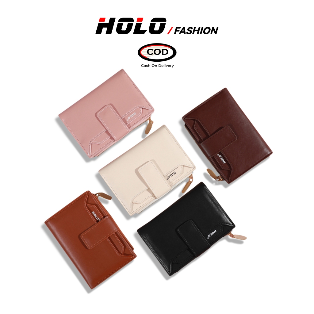 Jual HOLO Dompet Lipat Wanita Kecil Elegan Dompet Kartu Kulit Uang ...