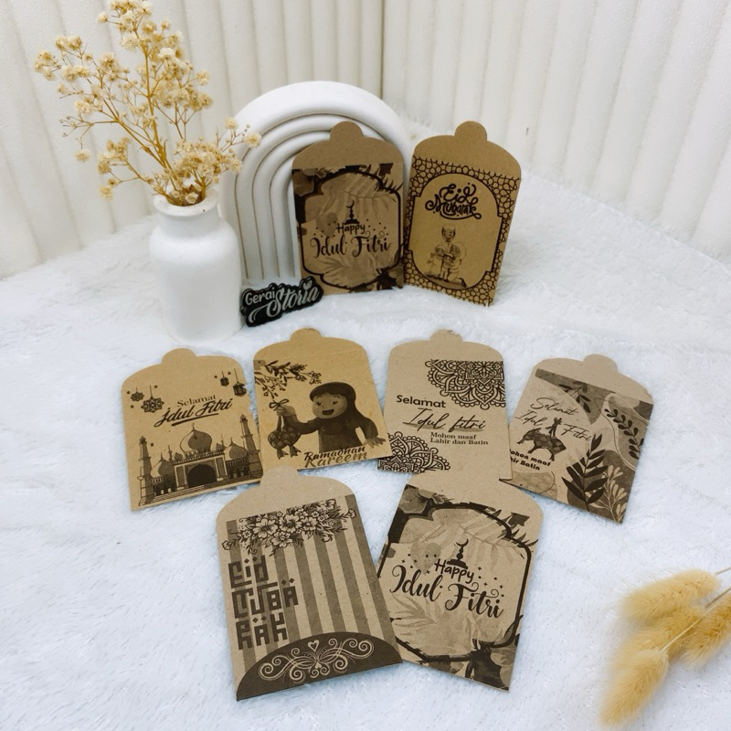 Jual 100Pcs Angpau Lebaran Coklat Rustic / Amplop Hari Raya Terlaris ...