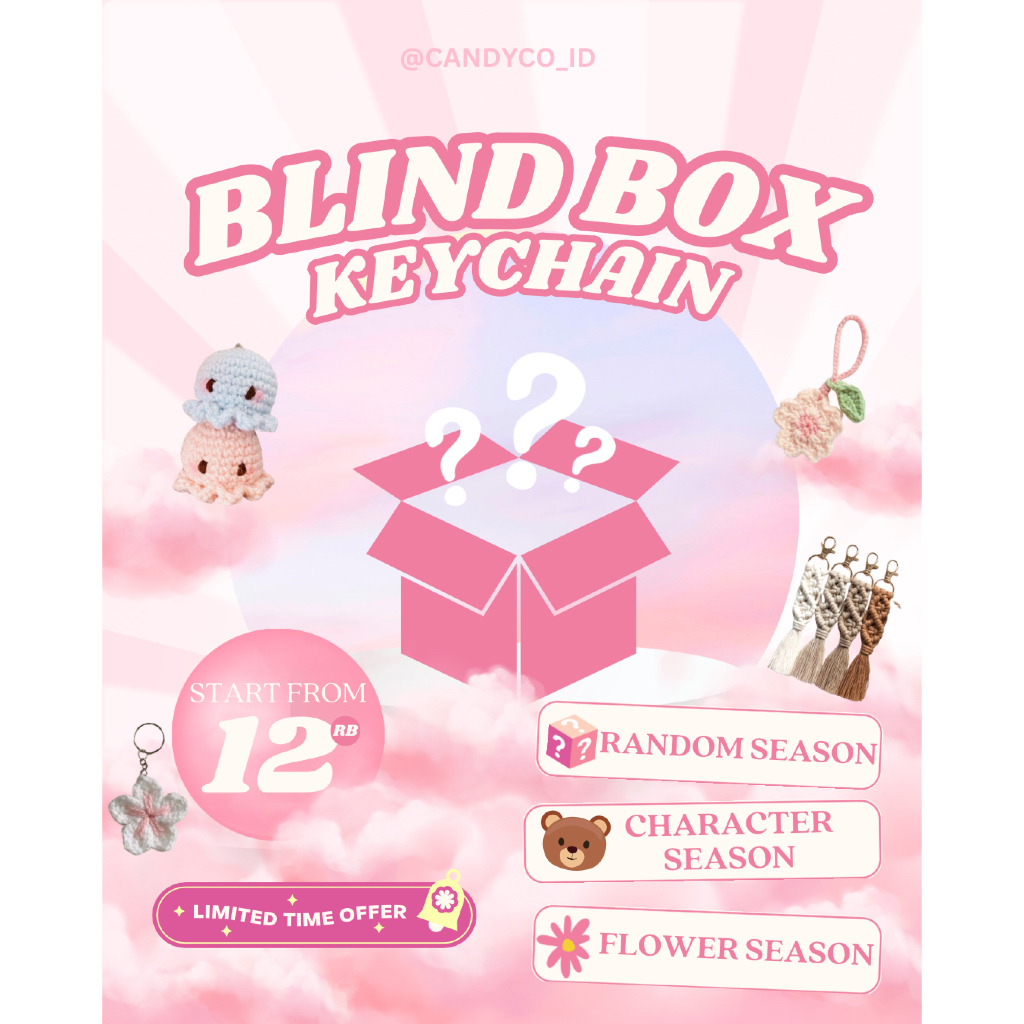 Jual SATUAN BOX BLIND BOX RAJUTAN | Blind Box Keychain Rajut Gemes ...