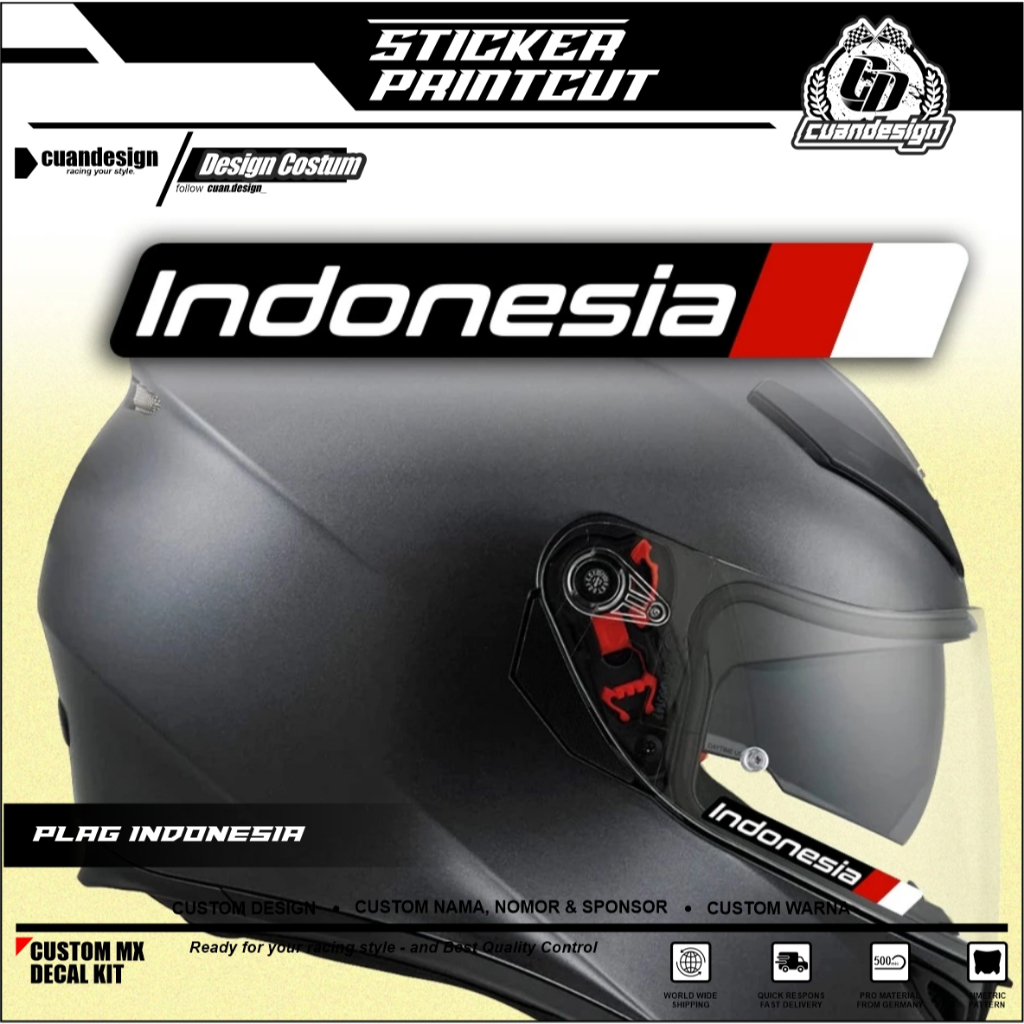 Jual STIKER PRINTCUT UNTUK HELM STICKER INDONESIA 10 CM | Shopee Indonesia